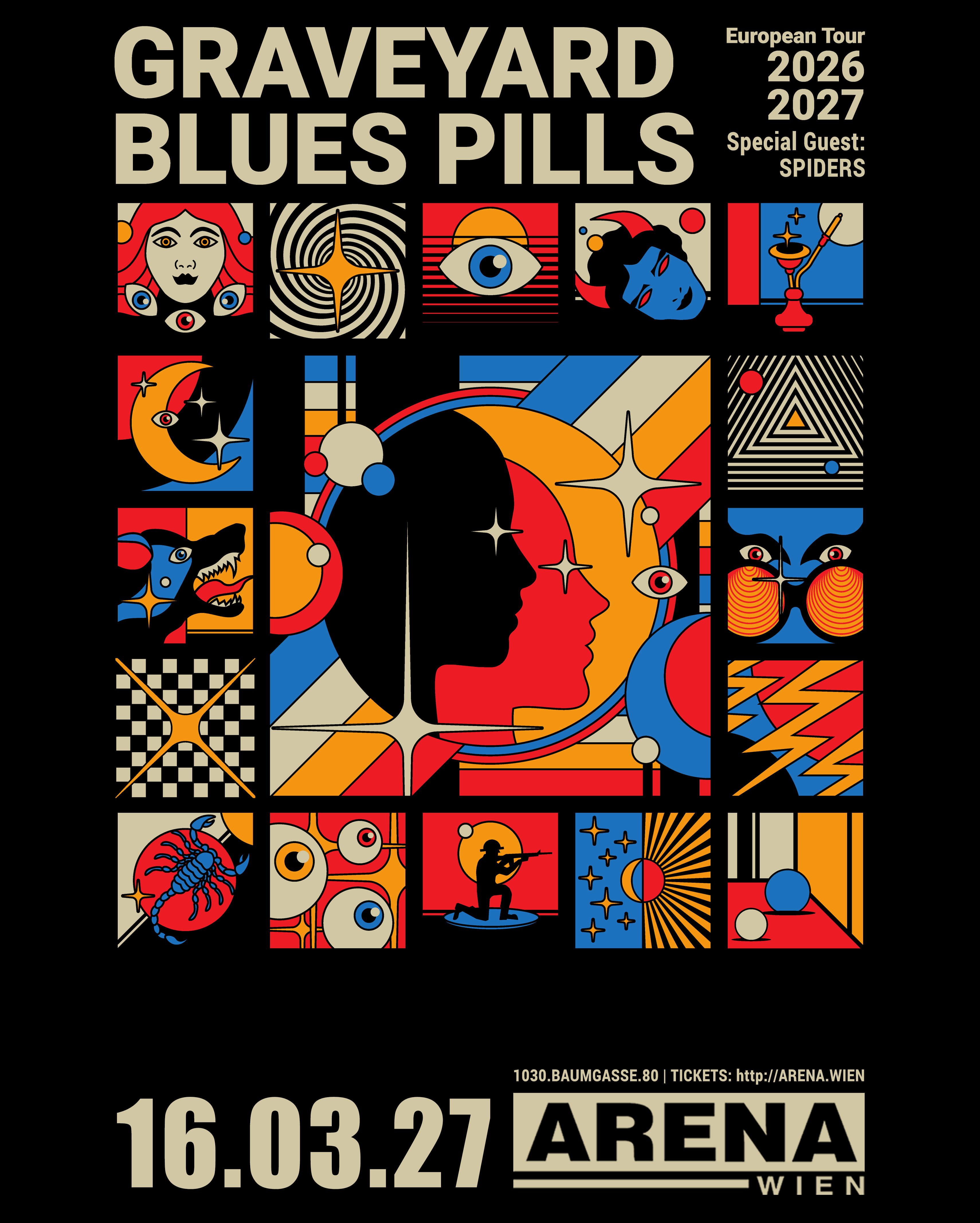 GRAVEYARD (swe) + BLUES PILLS (swe) + SPIDERS (swe)